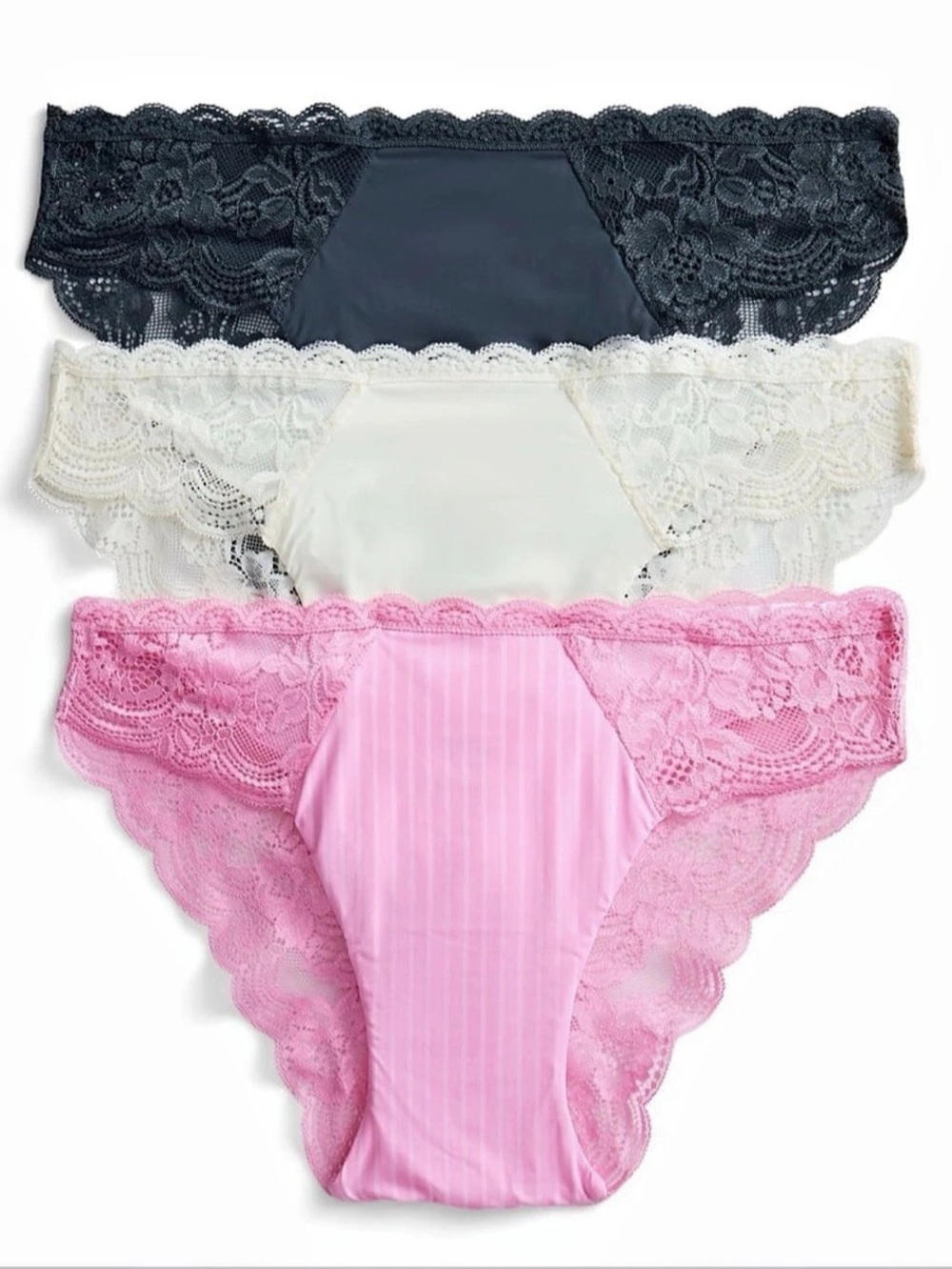 Joyspun Microfiber and Lace Hipster Panties. Super-soft and comfortable. 3 pack